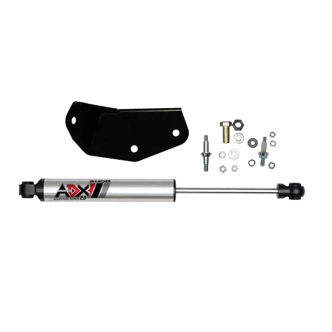 2156 – SKYJACKER Steering Stabilizer, Single Silver Stabilizer Without Shock Boot Mounts To OE Locations